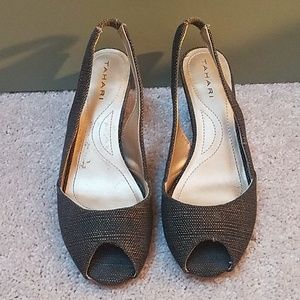 Tahari Open Toe Wedges